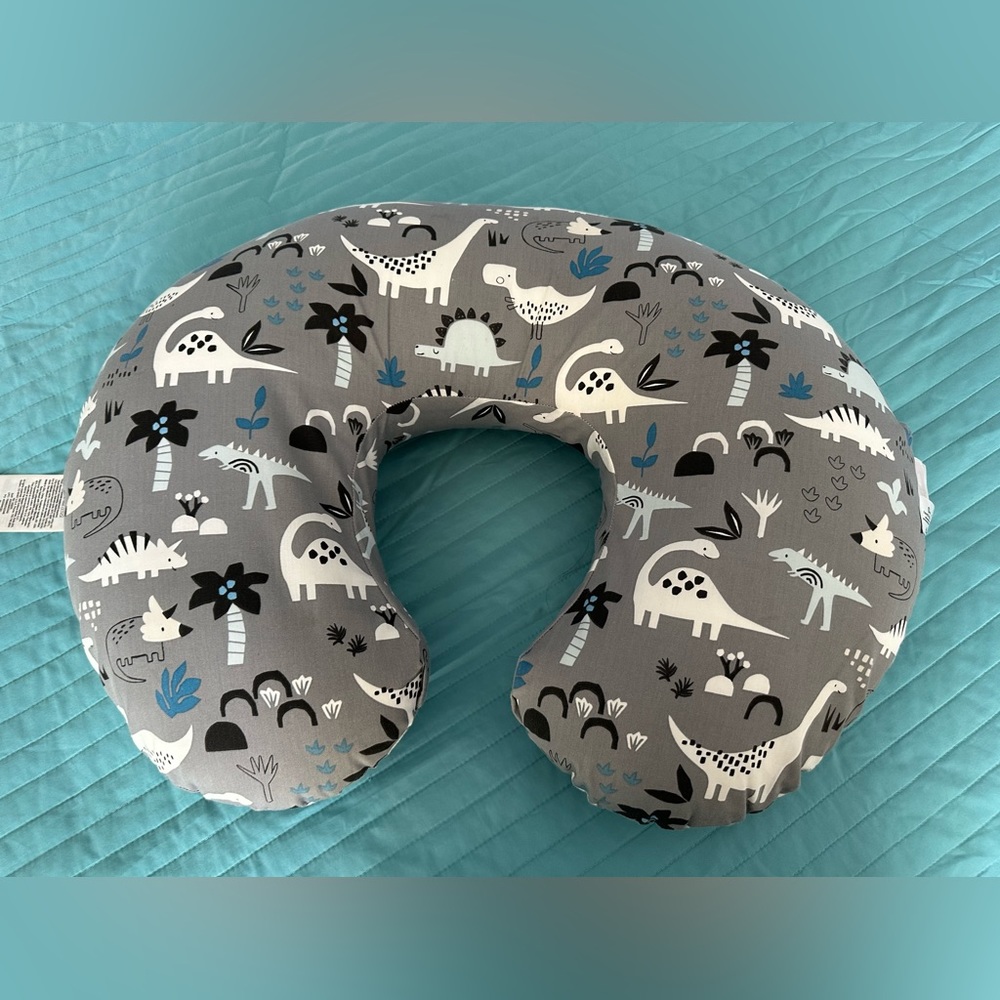Boppy Nursing Pillow, Gray Dinosaurs